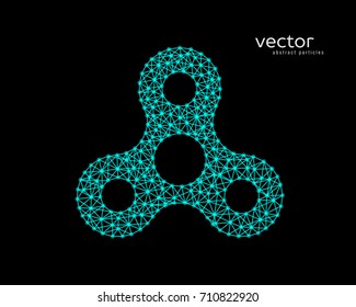 Abstract vector illustration of hand spinner. Background and text on a separate layer. 