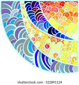 abstract vector illustration of a hand-drawn vitrage pattern