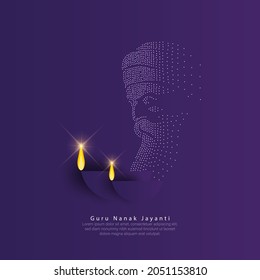 Abstract vector illustration happy guru nanak jayanti.