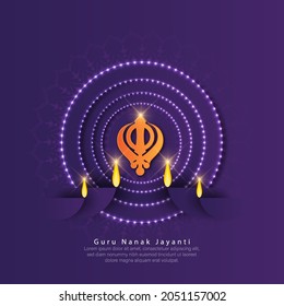 Abstract vector illustration happy guru nanak jayanti.