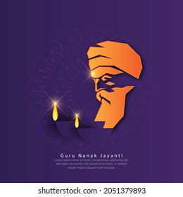 Abstract Vector Illustration Happy Guru Nanak Jayanti.