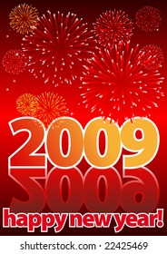 Abstract vector illustration of a happy new year card