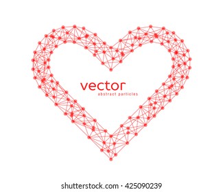 Abstract vector illustration of heart frame on white background