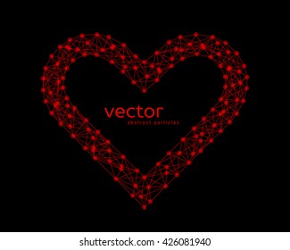 Abstract vector illustration of heart frame on black background
