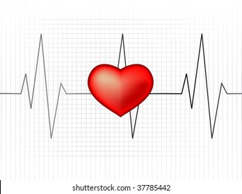 Abstract vector illustration of a heartrate monitor