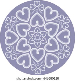 Abstract vector illustration with hearts and geometric elements - arabic motifs