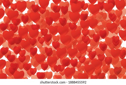 Abstract vector illustration of hearts on a white background.