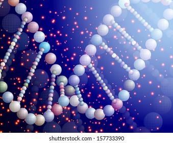 abstract vector illustration of a helical DNA