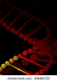 abstract vector illustration of a helical DNA
