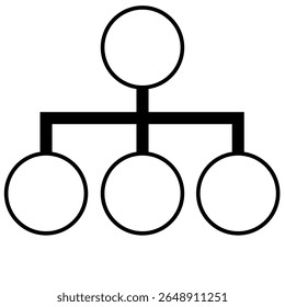 Abstract vector illustration of a hierarchical structure represented by interconnected circles, symbolizing a network or organizational chart.