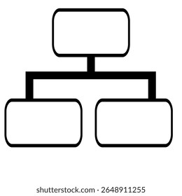 Abstract vector illustration of a hierarchical structure represented by interconnected rounded rectangles, ideal for organizational charts or network diagrams.