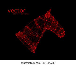 Abstract vector illustration of horse head on black background