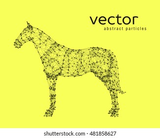 Abstract vector illustration of horse on yellow background