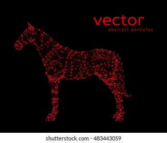 Abstract vector illustration of horse on black background