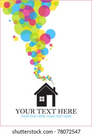  Abstract vector illustration of house. Place for your text