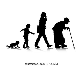 An abstract vector illustration of human aging.