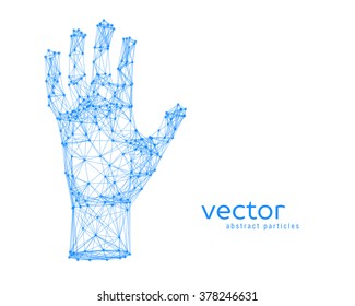 Abstract vector illustration of human arm on white background