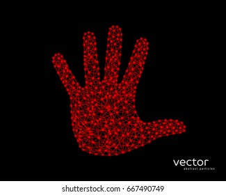 Abstract vector illustration of human arm on black background.