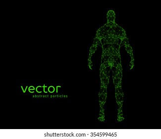 Abstract vector illustration of human body on black background