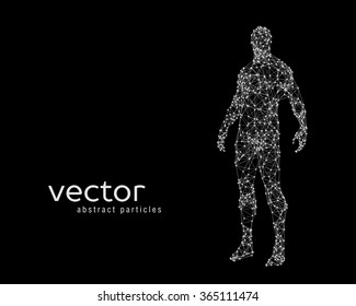 Abstract vector illustration of human body on black background