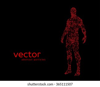 Abstract vector illustration of human body on black background