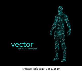 Abstract Vector Illustration Of Human Body On Black Background