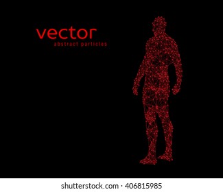 Abstract vector illustration of human body on black background.