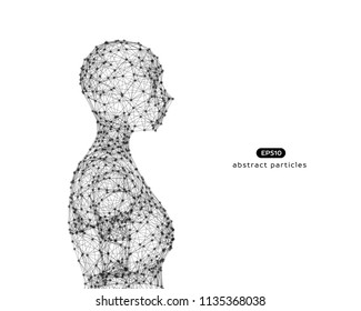 Abstract vector illustration of human bust. You can easily change color.