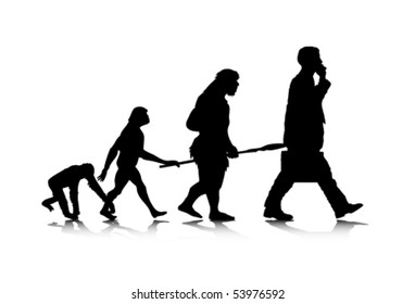 An abstract vector illustration of human evolution.