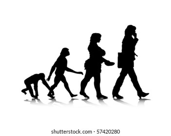 An abstract vector illustration of human evolution.