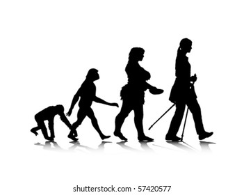 An abstract vector illustration of human evolution.