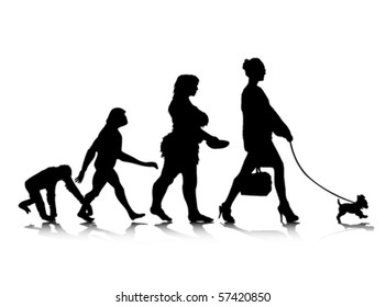 An abstract vector illustration of human evolution.