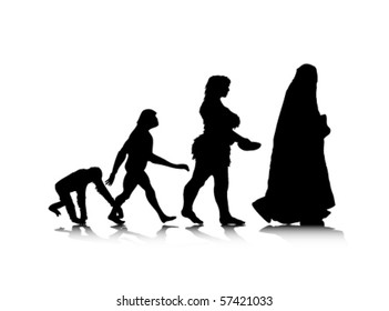 An abstract vector illustration of human evolution.