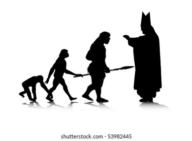 An abstract vector illustration of human evolution/creation.