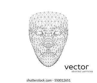 Abstract vector illustration of human face on white background.