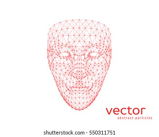 Abstract vector illustration of human face on white background.