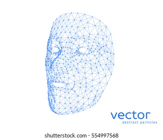 Abstract vector illustration of human face on white background.
