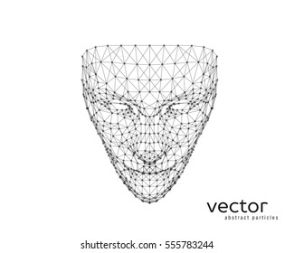 Abstract vector illustration of human face on white background.
