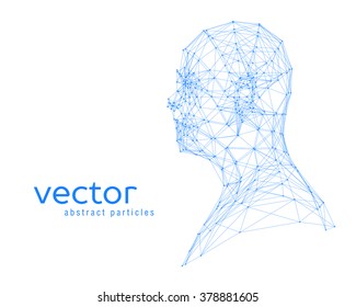 Abstract vector illustration of human head on white background