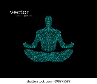 Abstract vector illustration of human in lotus pose. 