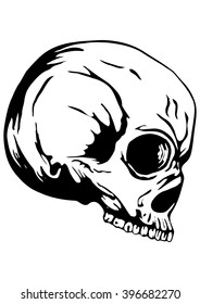 Abstract vector illustration human skull 