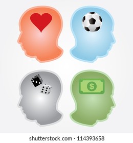 Abstract vector illustration of human thoughts.