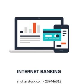 Abstract vector illustration of internet banking flat design concept.