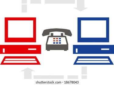 Abstract vector illustration of internet connection