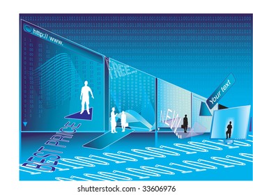 abstract vector illustration of internet shopping
