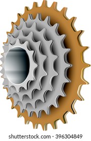 abstract vector illustration isolated eps 10 / bike cassette