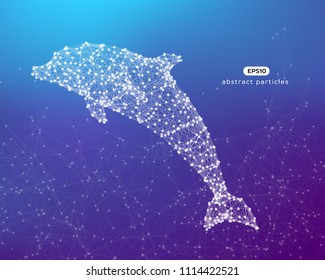 Abstract vector illustration of jumping dolphin. You can easily change color.