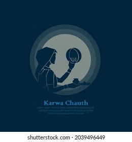 abstract vector illustration of karwa chauth.