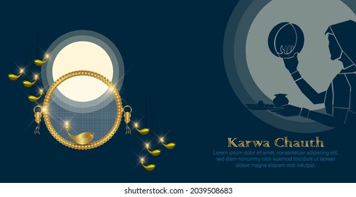 ilustración vectorial abstracta de karwa chauth.