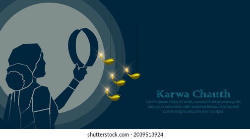 abstract vector illustration of karwa chauth.